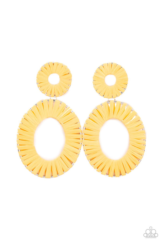 Foxy Flamenco - Yellow Earring - Paparazzi - Dare2bdazzlin N Jewelry