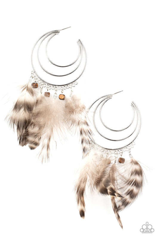 Freely Free Bird - Brown Earring - Paparazzi - Dare2bdazzlin N Jewelry