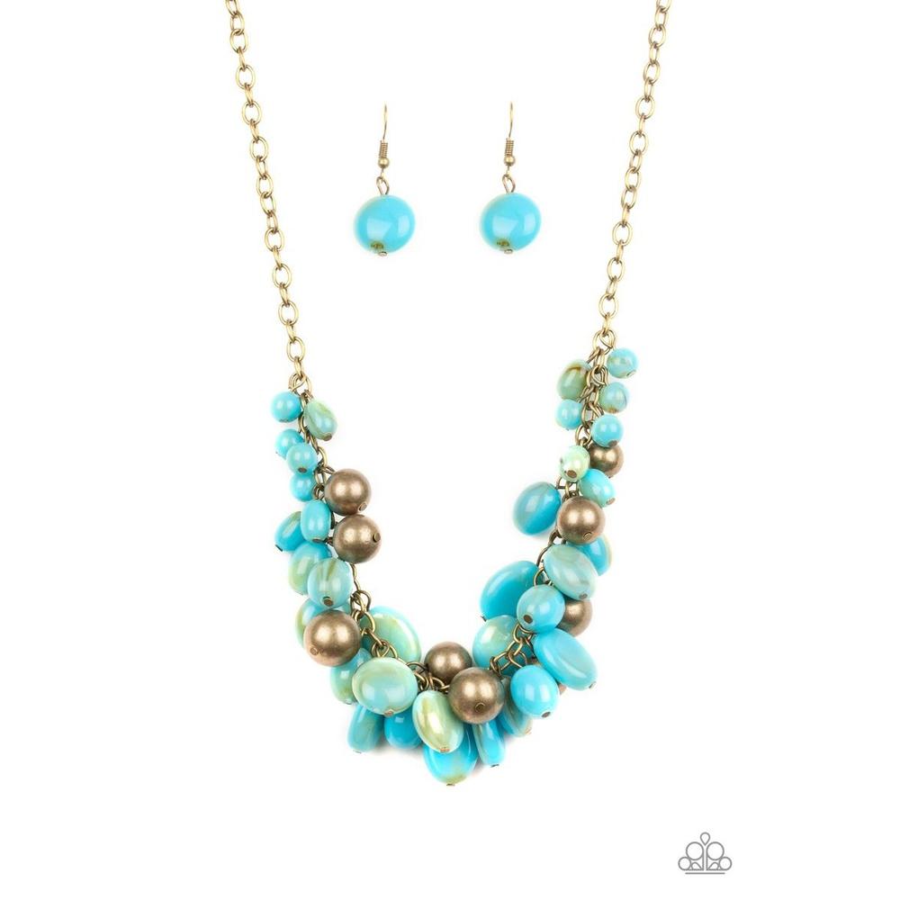 Full Out Fringe Blue Necklace - Dare2bdazzlin N Jewelry