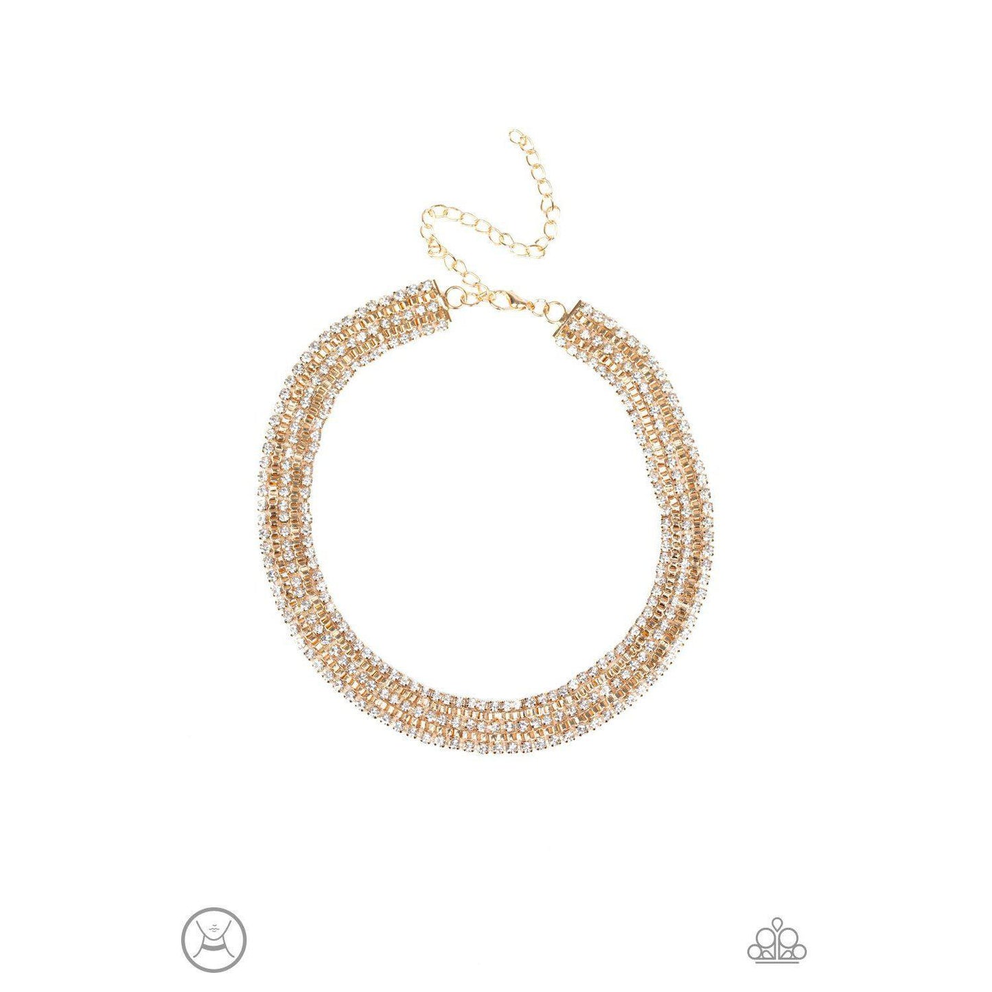 Full REIGN Gold Choker - Paparazzi - Dare2bdazzlin N Jewelry