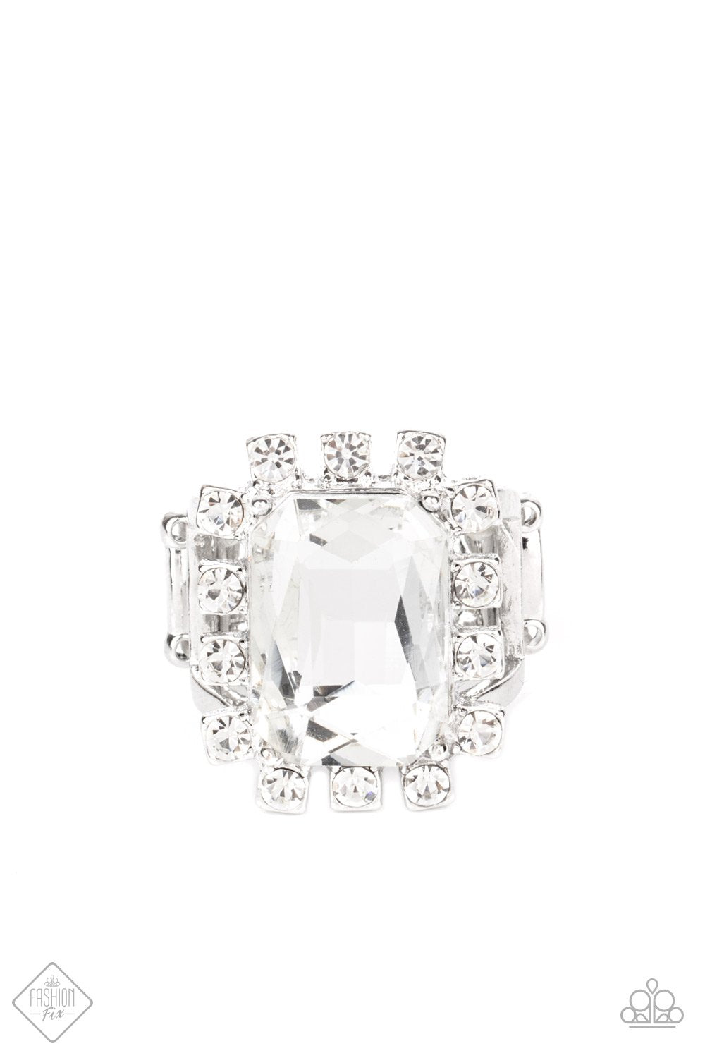 Galactic Glamour - White Ring - Paparazzi - Dare2bdazzlin N Jewelry