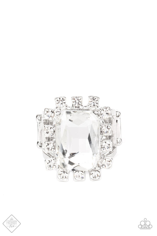Galactic Glamour - White Ring - Paparazzi - Dare2bdazzlin N Jewelry