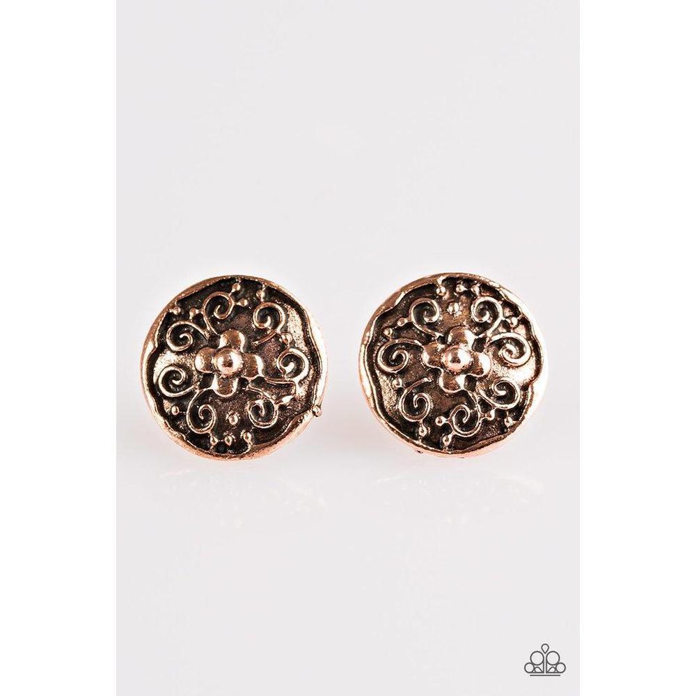Garden Glee Copper Earrings - Paparazzi - Dare2bdazzlin N Jewelry