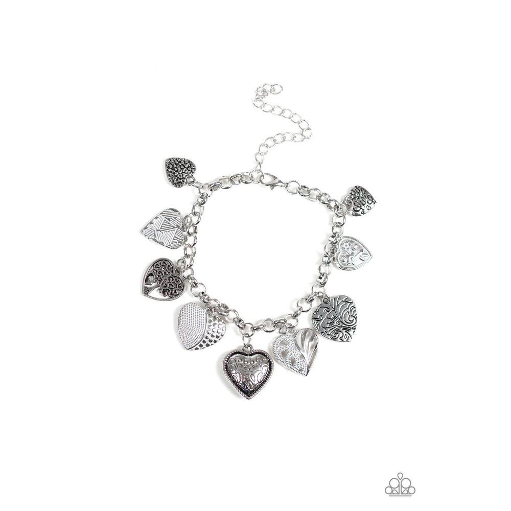 Garden Hearts - White Bracelet - Paparazzi - Dare2bdazzlin N Jewelry