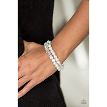 Load image into Gallery viewer, Get A BALLROOM! - White Bracelet - Paparazzi - Dare2bdazzlin N Jewelry
