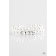 Load image into Gallery viewer, Get A BALLROOM! - White Bracelet - Paparazzi - Dare2bdazzlin N Jewelry
