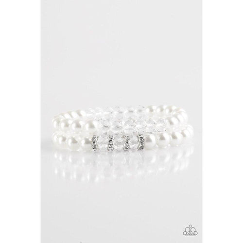 Get A BALLROOM! - White Bracelet - Paparazzi - Dare2bdazzlin N Jewelry