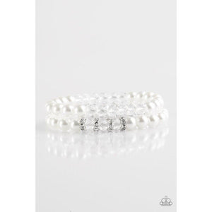 Get A BALLROOM! - White Bracelet - Paparazzi - Dare2bdazzlin N Jewelry