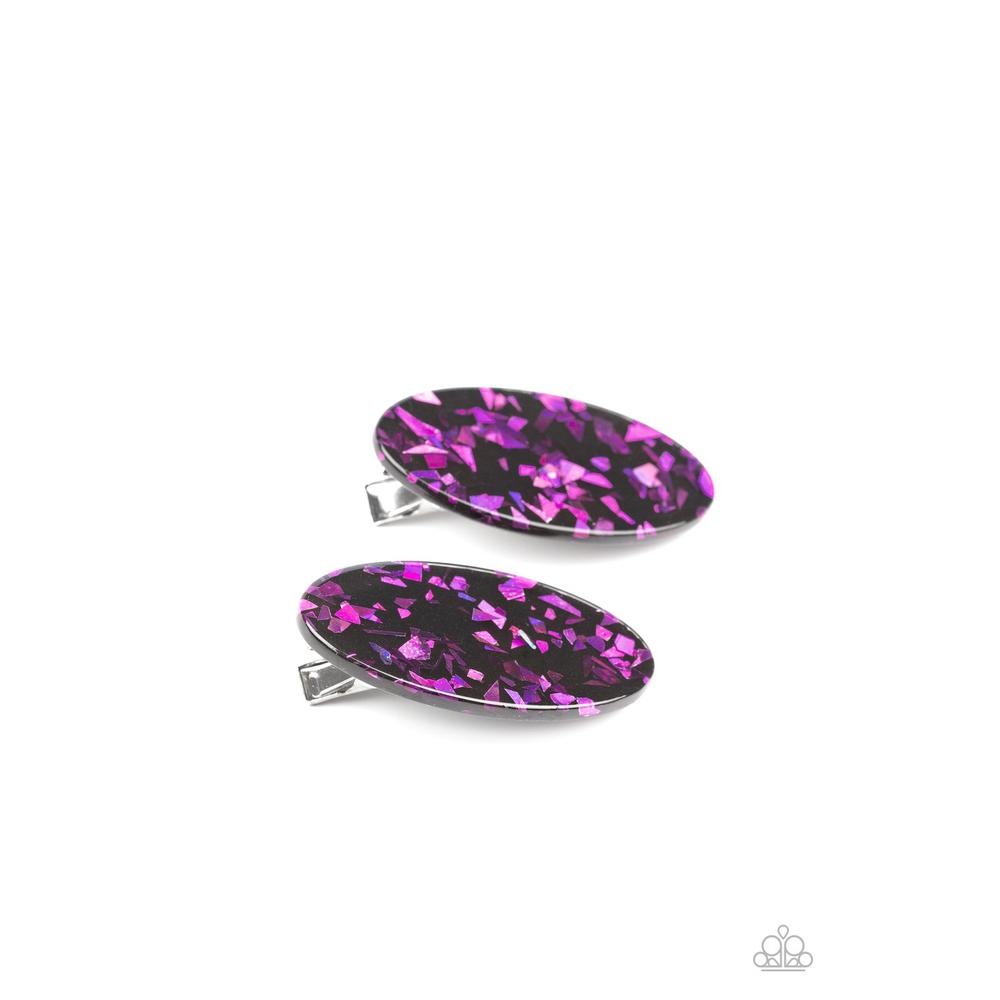 Get OVAL Yourself! - Purple Hair Clip - Paparazzi - Dare2bdazzlin N Jewelry