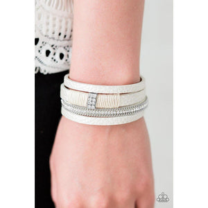 Glamor-azzi - White Bracelet - Paparazzi - Dare2bdazzlin N Jewelry