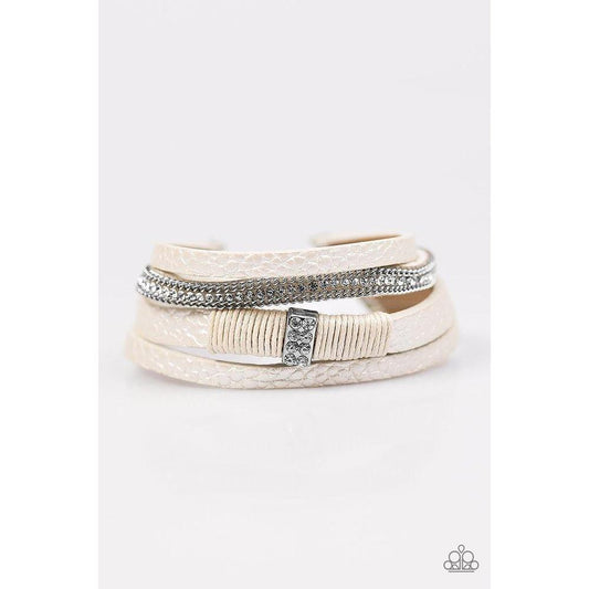 Glamor-azzi - White Bracelet - Paparazzi - Dare2bdazzlin N Jewelry