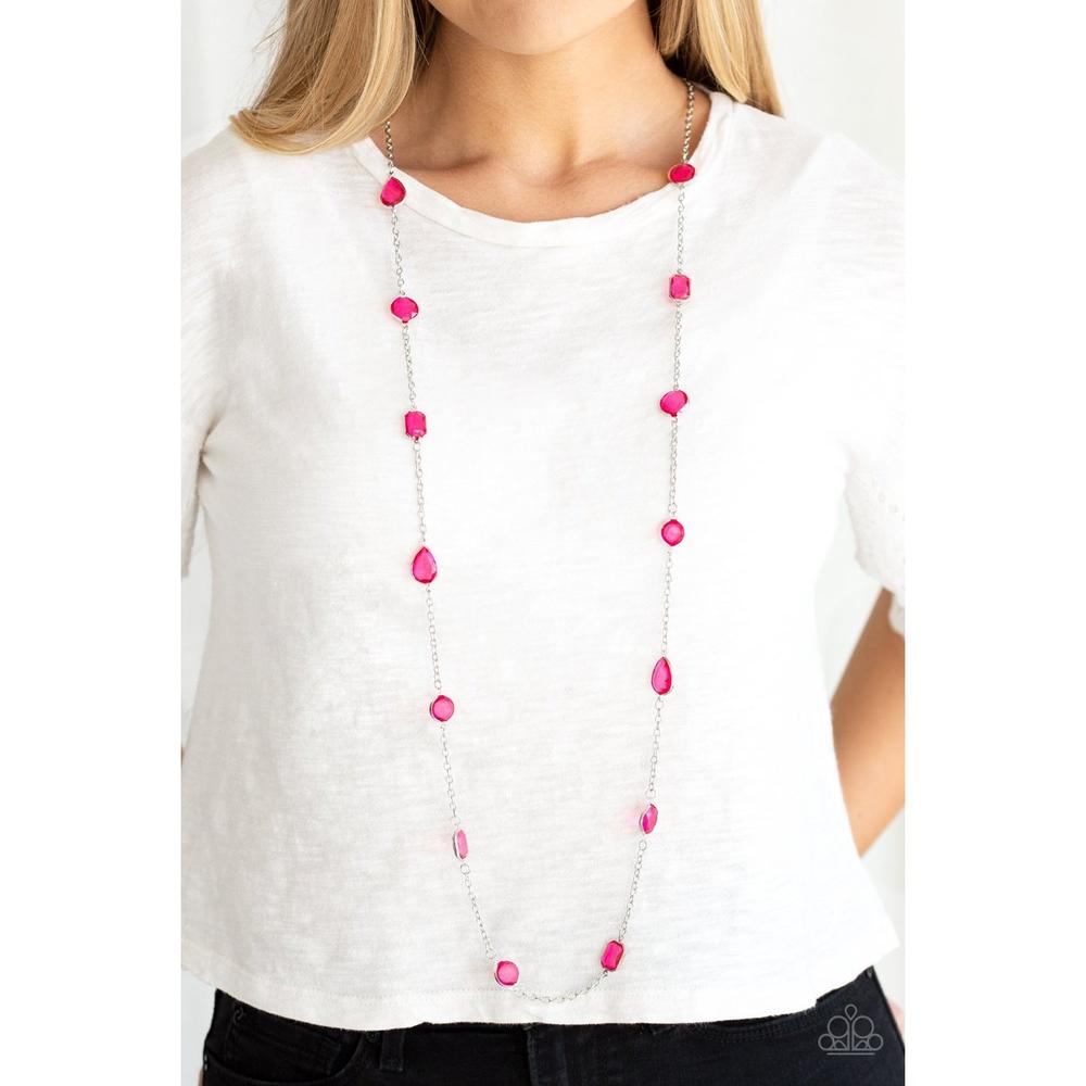 Glassy Glamorous Pink Necklace - Paparazzi - Dare2bdazzlin N Jewelry