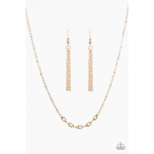 GLEAM World - Gold Necklace - Paparazzi - Dare2bdazzlin N Jewelry
