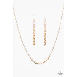 GLEAM World - Gold Necklace - Paparazzi - Dare2bdazzlin N Jewelry