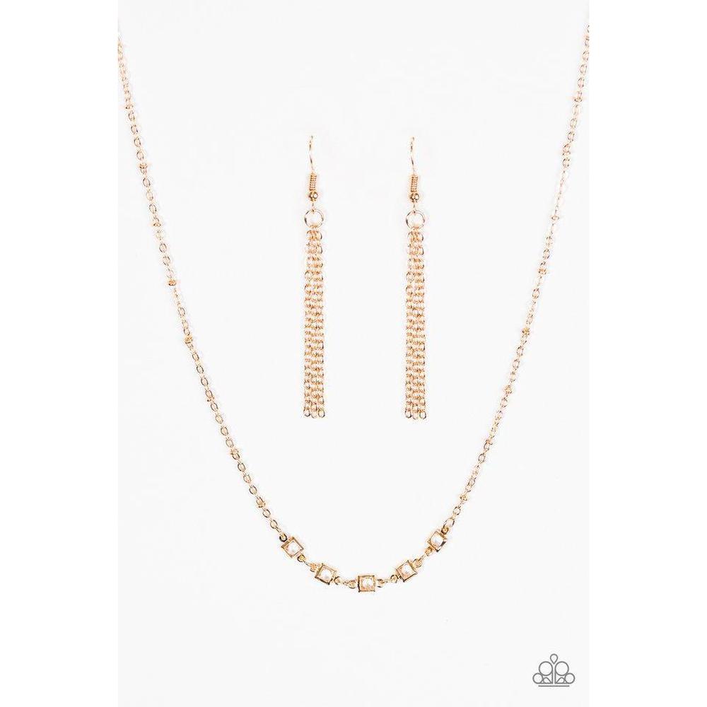GLEAM World - Gold Necklace - Paparazzi - Dare2bdazzlin N Jewelry