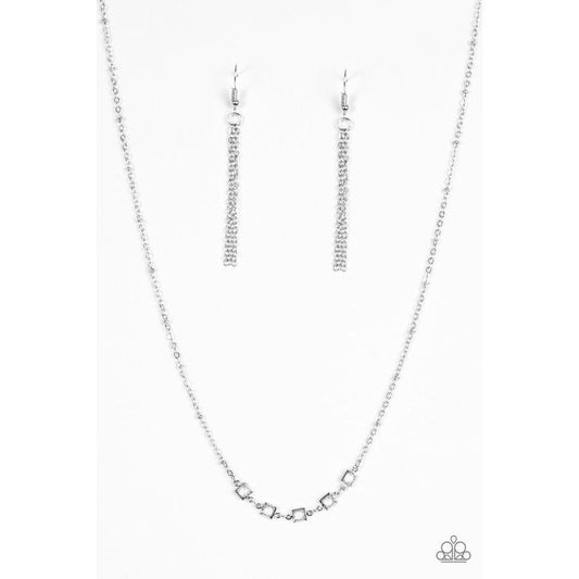 GLEAM World - White Necklace - Paparazzi - Dare2bdazzlin N Jewelry