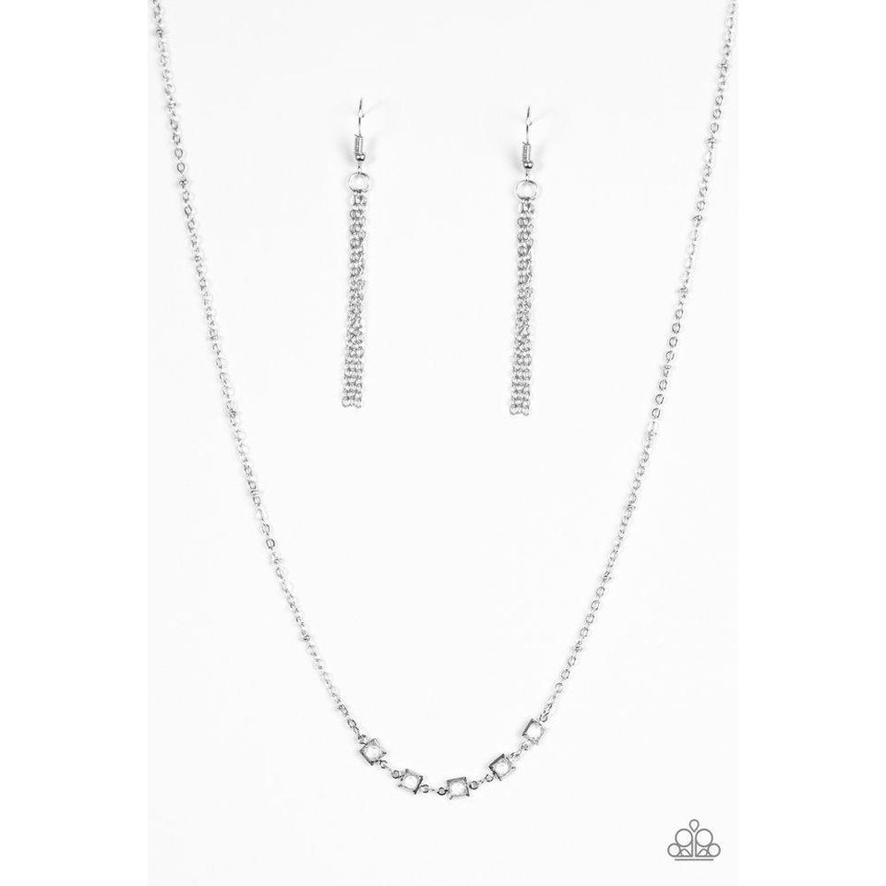 GLEAM World - White Necklace - Paparazzi - Dare2bdazzlin N Jewelry