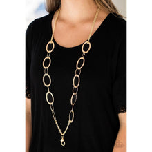 Load image into Gallery viewer, Glimmer Goals Gold Lanyard Necklace - Paparazzi - Dare2bdazzlin N Jewelry
