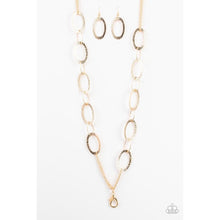 Load image into Gallery viewer, Glimmer Goals Gold Lanyard Necklace - Paparazzi - Dare2bdazzlin N Jewelry
