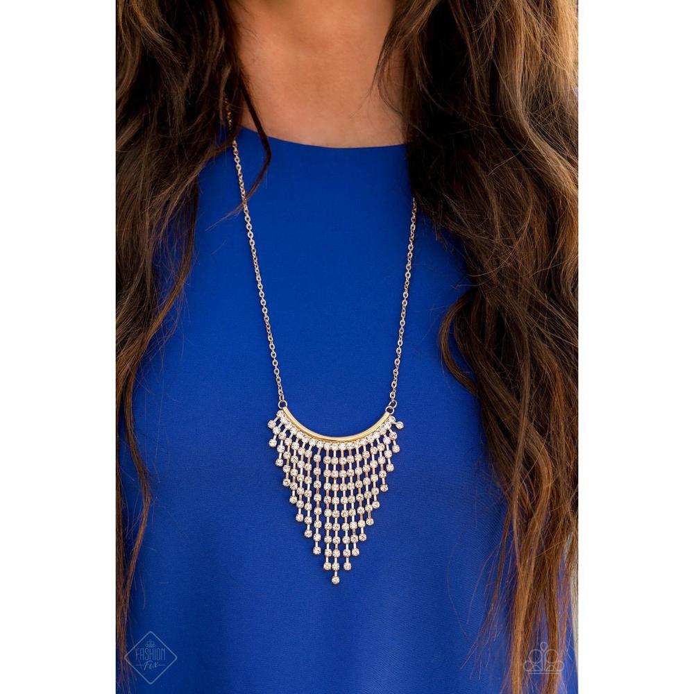 Glitter Bomb - Gold Necklace - Paparazzi - Dare2bdazzlin N Jewelry