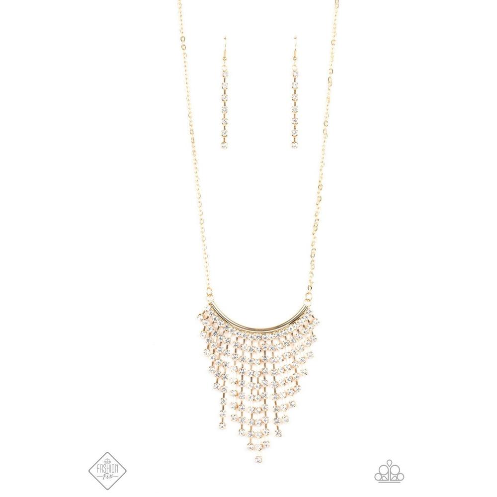 Glitter Bomb - Gold Necklace - Paparazzi - Dare2bdazzlin N Jewelry