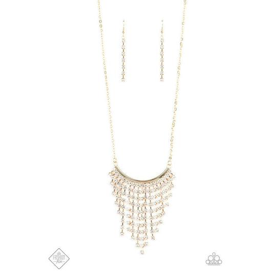 Glitter Bomb - Gold Necklace - Paparazzi - Dare2bdazzlin N Jewelry