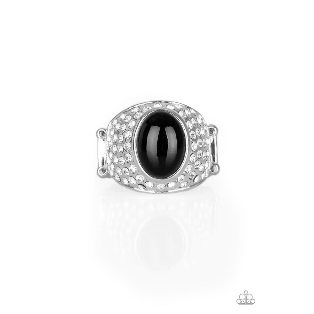Glittering Go-Getter Black Ring - Paparazzi - Dare2bdazzlin N Jewelry