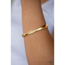 Load image into Gallery viewer, Glittering Grit Gold Bracelet - Paparazzi - Dare2bdazzlin N Jewelry
