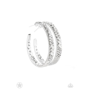 GLITZY By Association - White Earrings - Paparazzi - Dare2bdazzlin N Jewelry