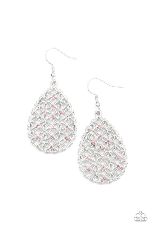 Glorious Gardens - Pink Earring - Paparazzi - Dare2bdazzlin N Jewelry