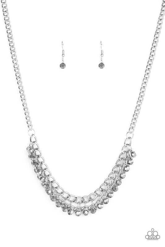 Glow and Grind - Silver Necklace - Paparazzi - Dare2bdazzlin N Jewelry