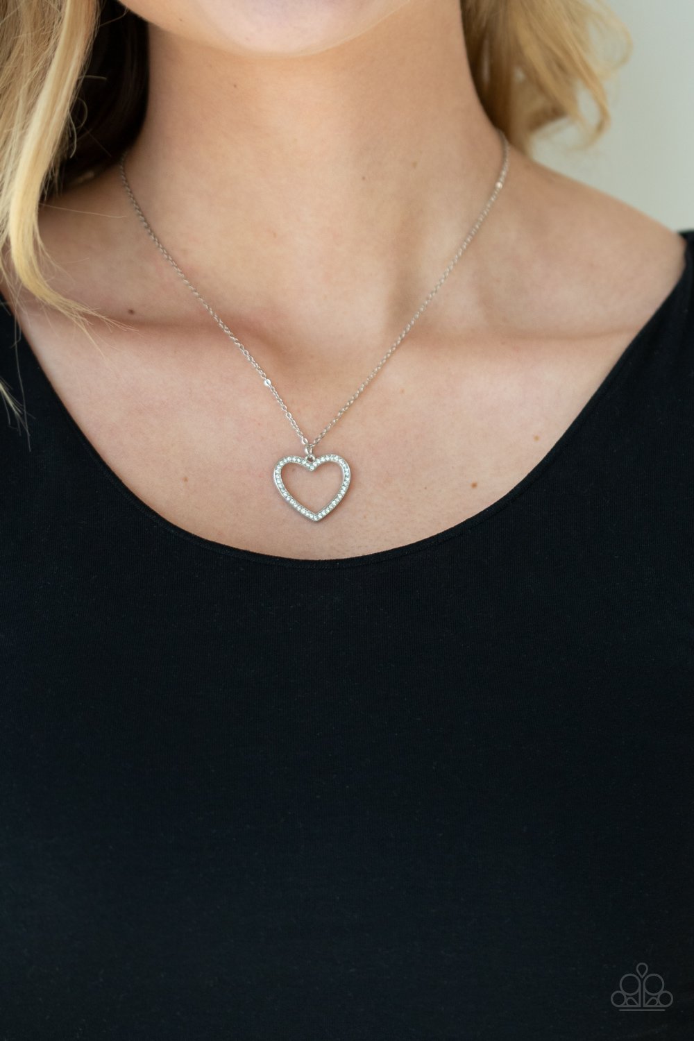 GLOW by Heart - White Necklace - Paparazzi - Dare2bdazzlin N Jewelry