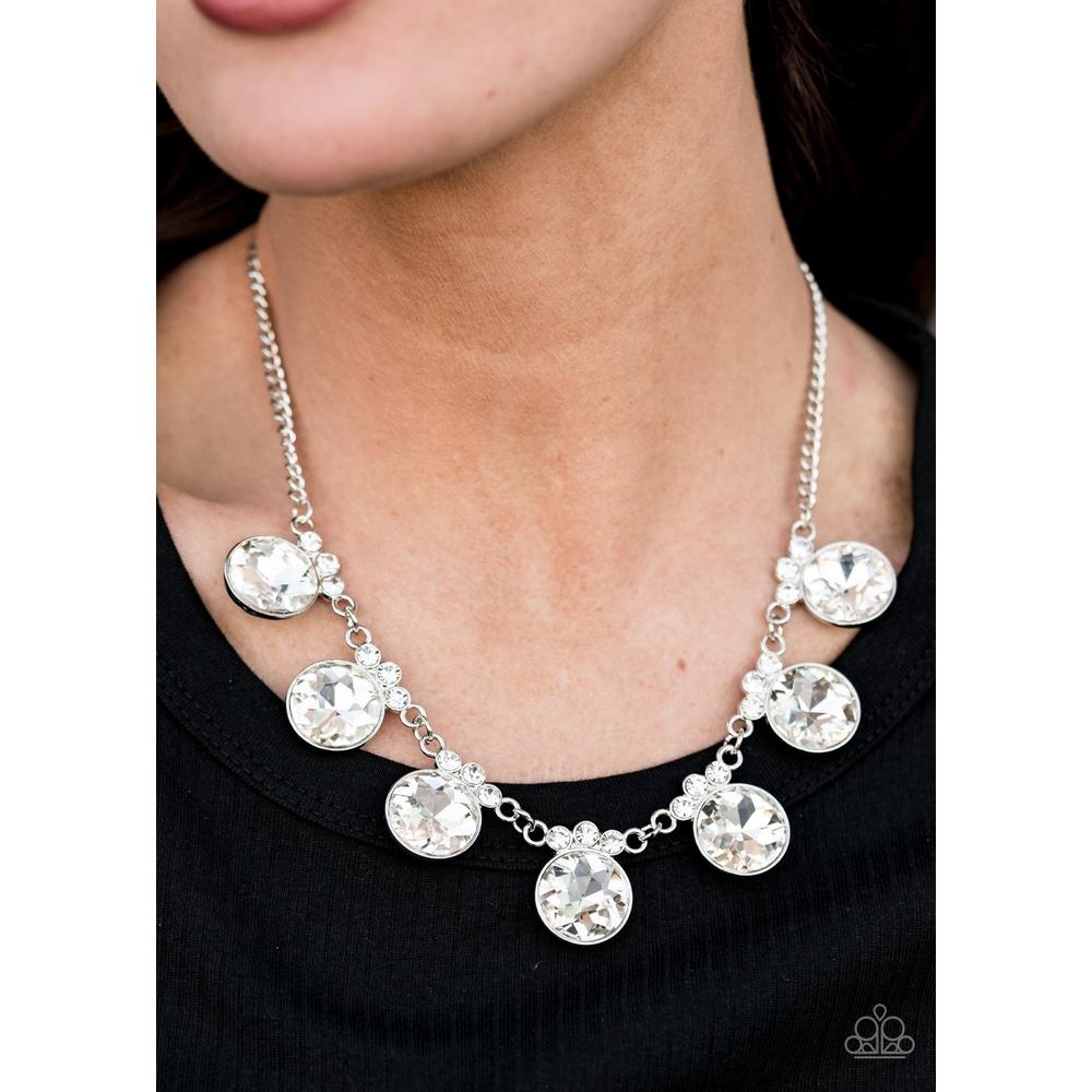 GLOW-Getter Glamour - White Necklace - Paparazzi - Dare2bdazzlin N Jewelry