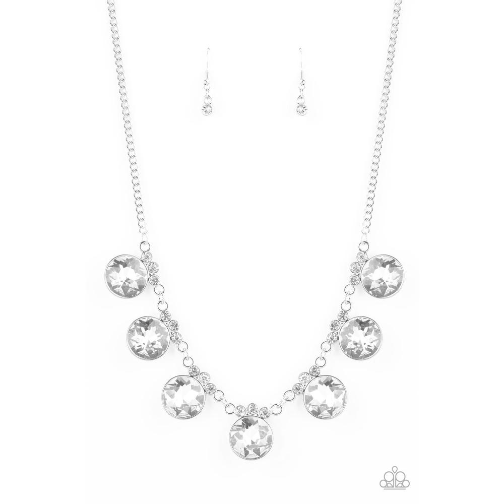 GLOW-Getter Glamour - White Necklace - Paparazzi - Dare2bdazzlin N Jewelry
