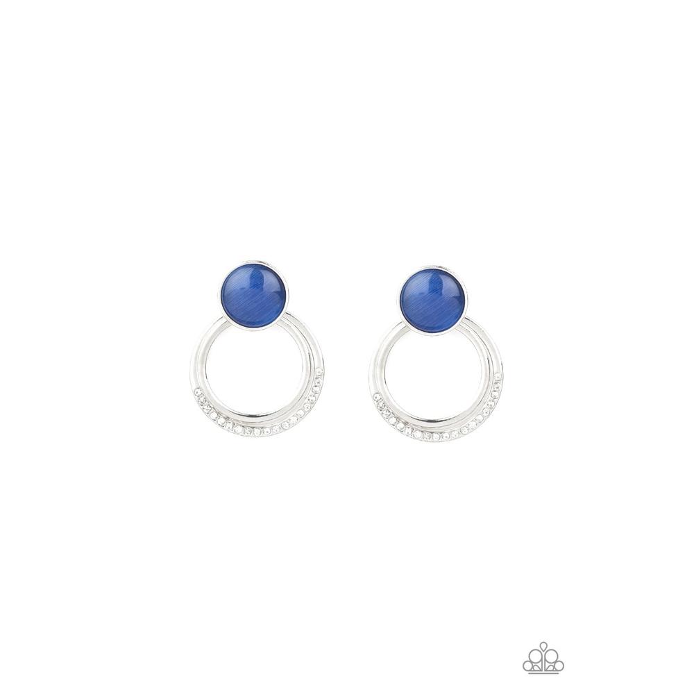 Glow Roll - Blue Earring - Paparazzi - Dare2bdazzlin N Jewelry