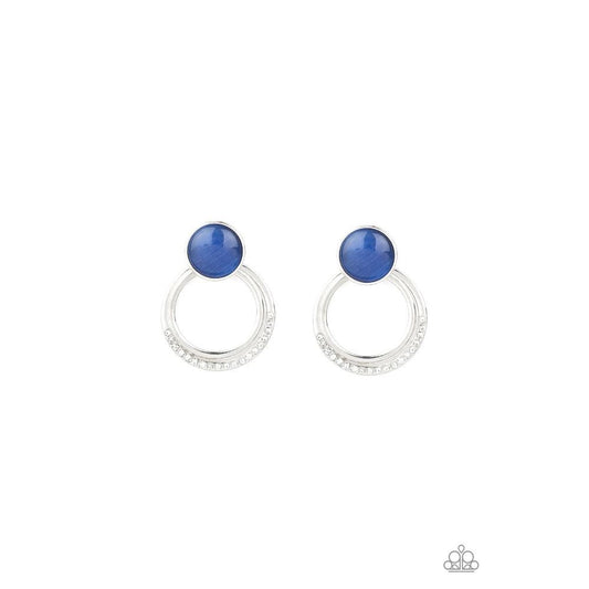 Glow Roll - Blue Earring - Paparazzi - Dare2bdazzlin N Jewelry