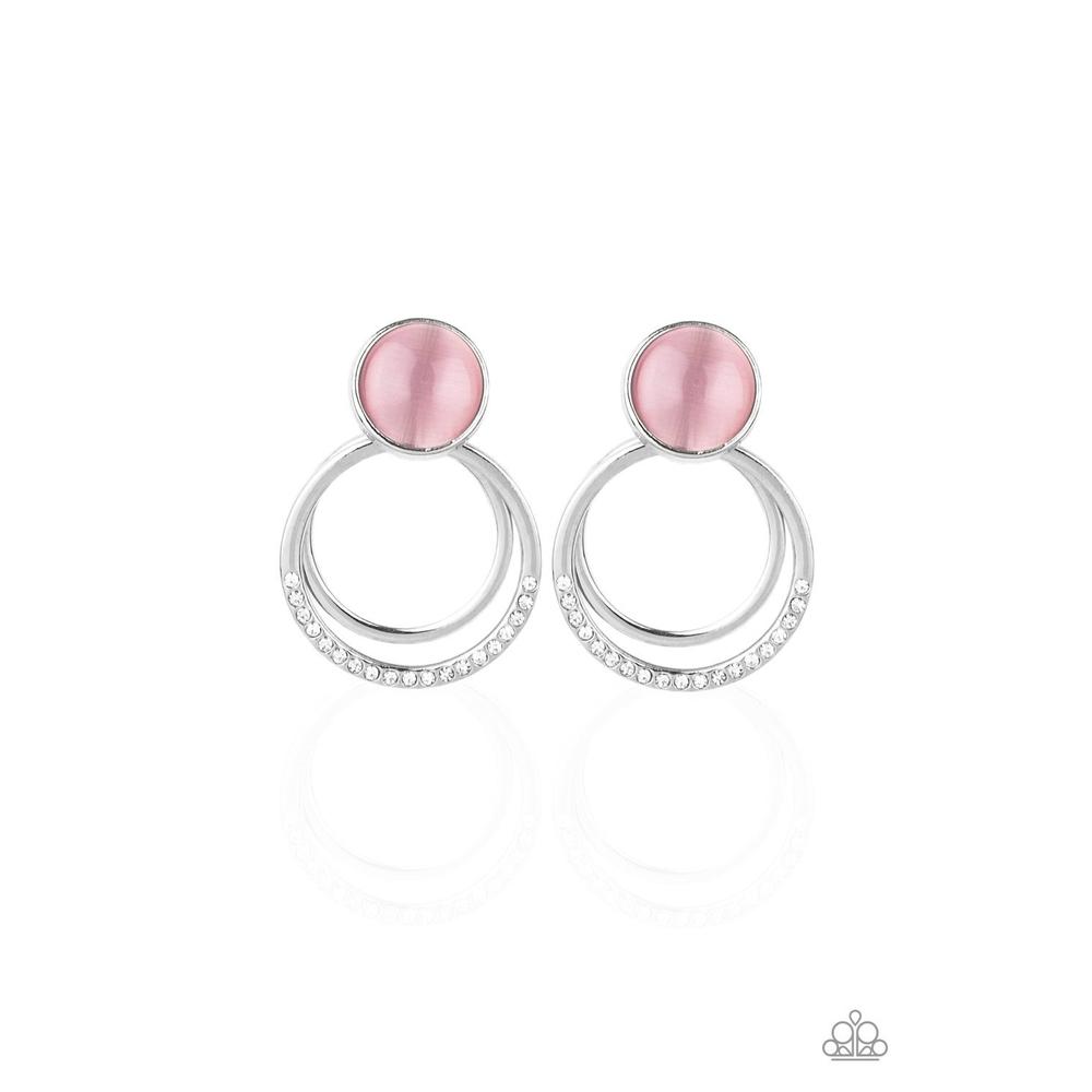 Glow Roll - Pink Earring - Paparazzi - Dare2bdazzlin N Jewelry