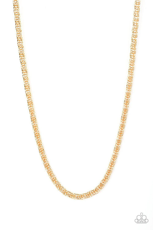 Go Down Fighting - Gold - Paparazzi - Dare2bdazzlin N Jewelry