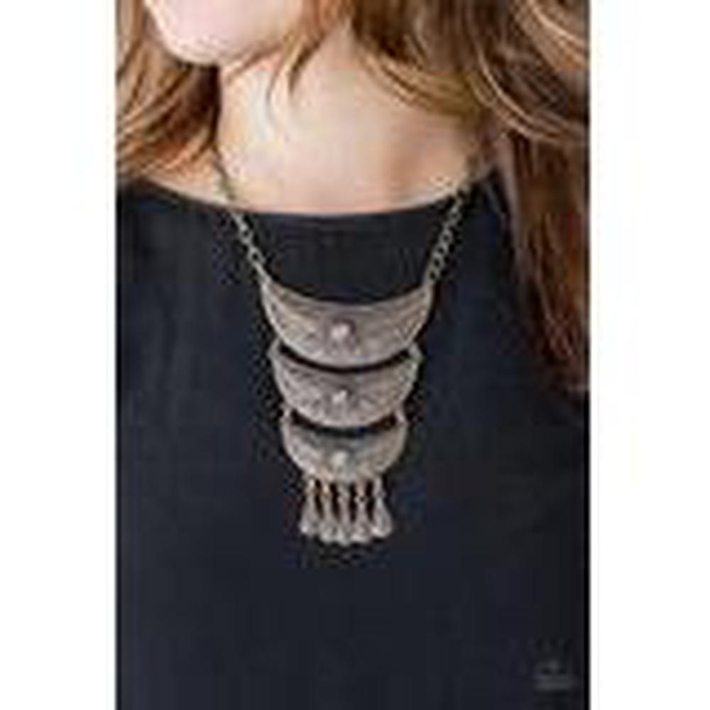 Go STEER Crazy Brass Necklace - Paparazzi - Dare2bdazzlin N Jewelry