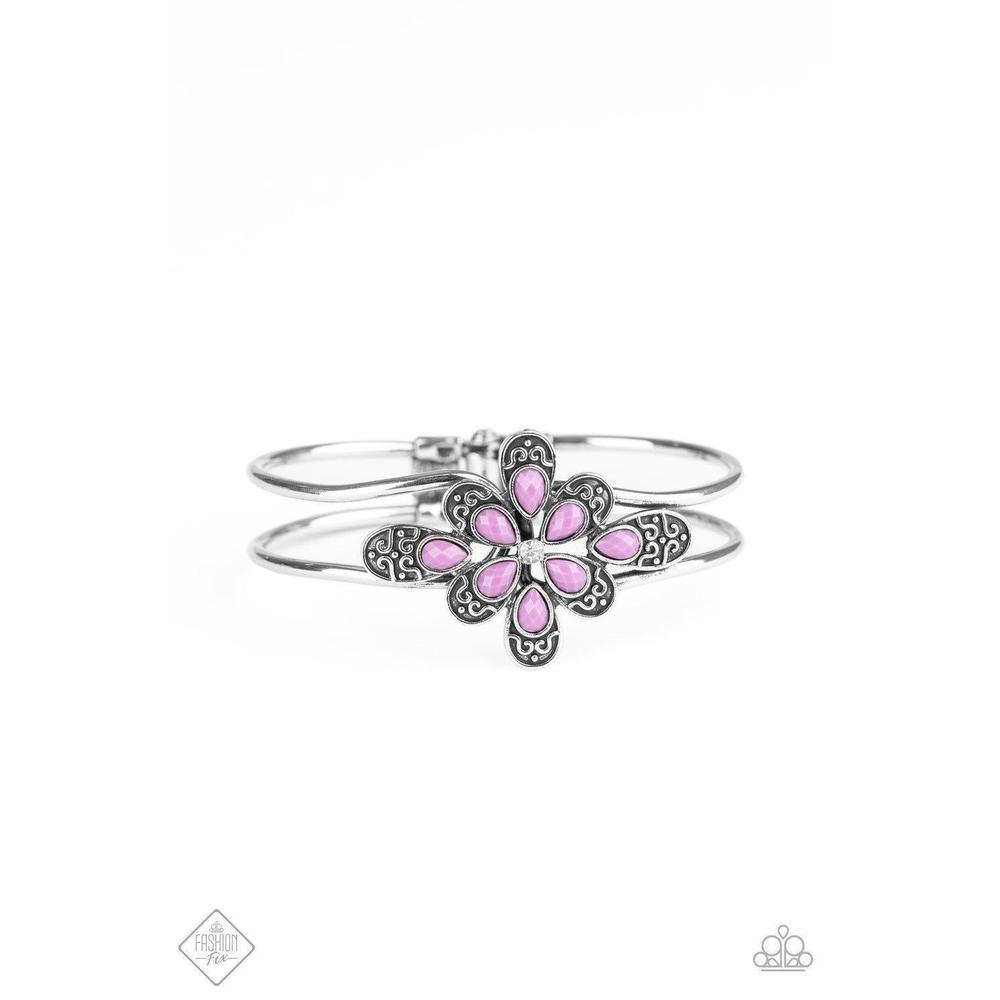Go With The FLORALS Purple Bracelet - Paparazzi - Dare2bdazzlin N Jewelry