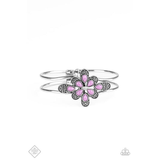 Go With The FLORALS Purple Bracelet - Paparazzi - Dare2bdazzlin N Jewelry
