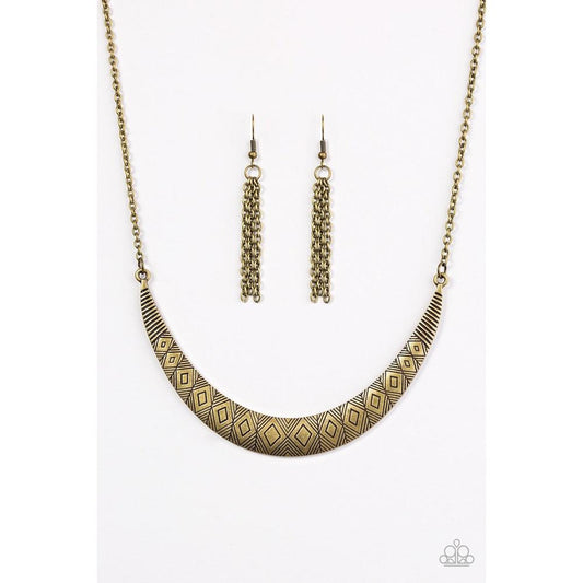 Going So MOON? - Brass Necklace - Paparazzi - Dare2bdazzlin N Jewelry