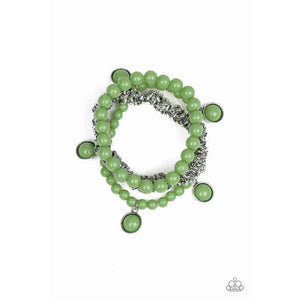 Good Vibes Only Green Bracelet - Paparazzi - Dare2bdazzlin N Jewelry