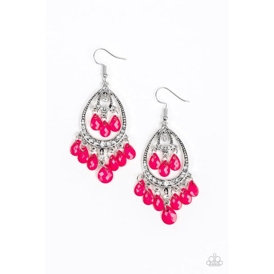 Gorgeously Genie - Pink Earring - Paparazzi - Dare2bdazzlin N Jewelry