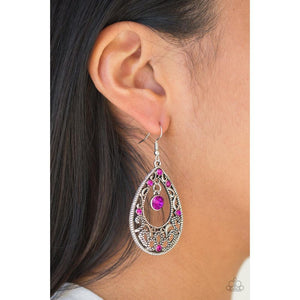 Gotta Get That Glow Pink Earrings - Paparazzi - Dare2bdazzlin N Jewelry