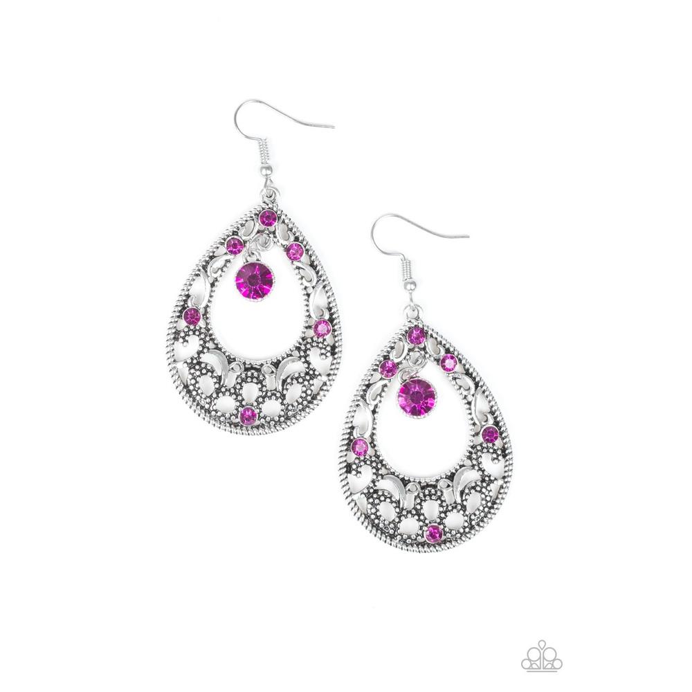 Gotta Get That Glow Pink Earrings - Paparazzi - Dare2bdazzlin N Jewelry
