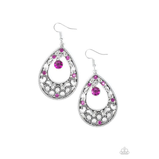 Gotta Get That Glow Pink Earrings - Paparazzi - Dare2bdazzlin N Jewelry