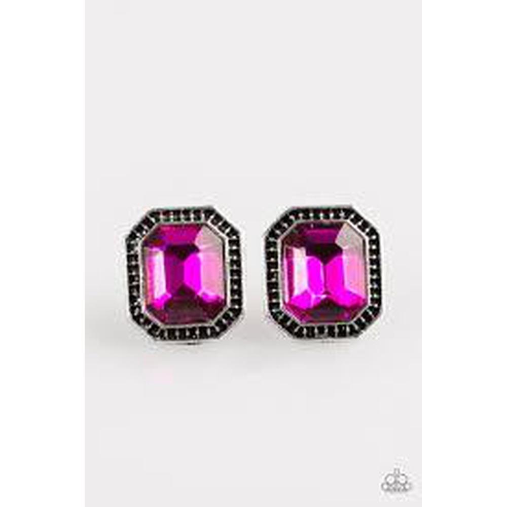 Grand GLAM Pink Post Earrings - Paparazzi - Dare2bdazzlin N Jewelry