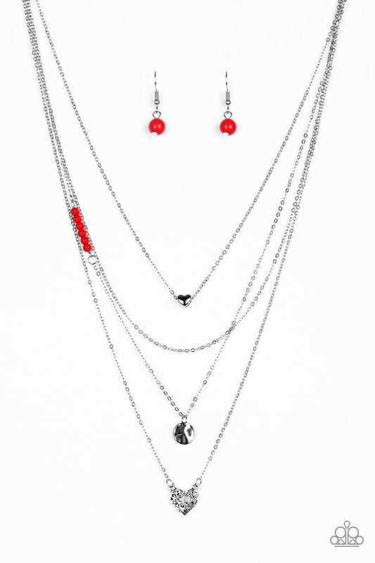 Gypsy Heart - Red Necklace - Paparazzi - Dare2bdazzlin N Jewelry