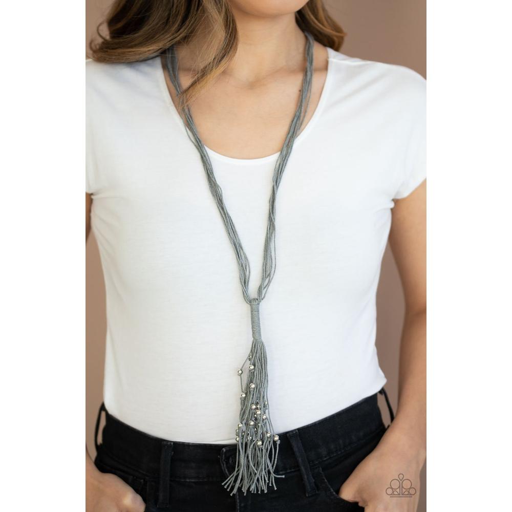 Hand-Knotted Knockout - Silver Necklace - Paparazzi - Dare2bdazzlin N Jewelry